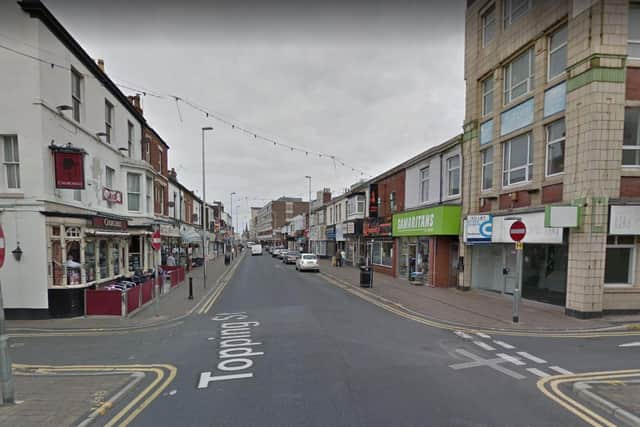 Police are appealing for witnesses after a man was attacked and robbed onTopping Street in Blackpool. (Credit: Google)