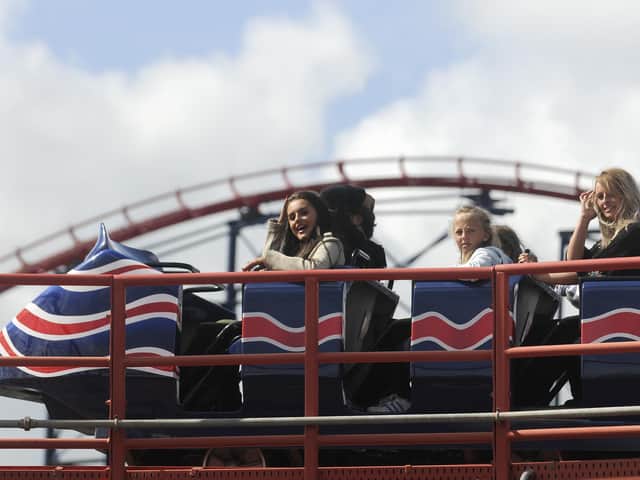 Love island contestants ride The Big One