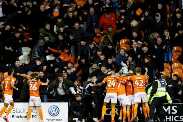 Dewsbury-Hall's late winner sparked wild scenes of celebrations among the Blackpool fans