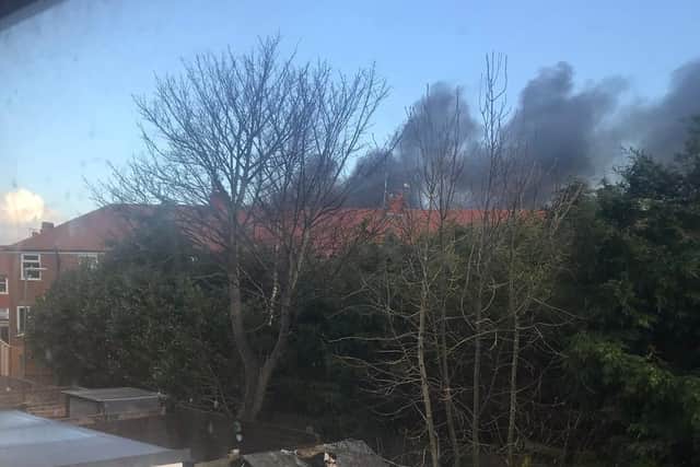 Residents have reported thick black clouds of smoke coming from an industrial estate near the Asda superstore in Marton this morning (March 2)