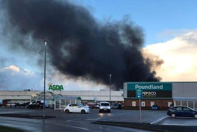 The Cowley Road fire caused huge clouds of thick, black smoke to loom above the Vicarage Lane area yesterday (March 2). Pic: Stephen Cheatley