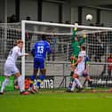 There was plenty of goalmouth incident when Fylde faced Solihull Moors but neither side could break the deadlock  Picture: STEVE MCLELLAN