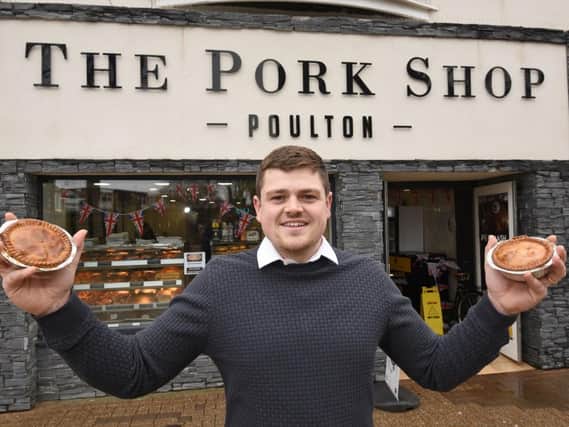 Jack Gardner is celebrating with staff at The Pork Shop Poulton after winning several awards at the British Pie Awards