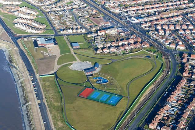 An aerial view of Anchorsholme Park