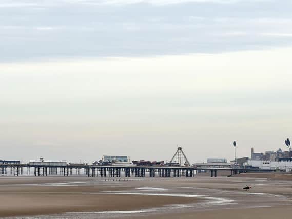 The foundations of Blackpools piers have ben left exposed by shifting sands.