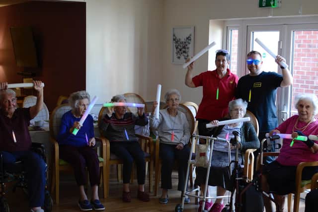 Residents and staff at Primrose Bank care home in Poulton held a seated 'Zimmercise' class to raise money for Sport Relief. Photo: Primrose Bank care home