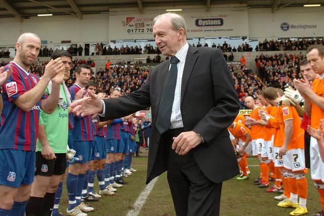 Armfield is given a guard of honour by both Crystal Palace and Blackpool players