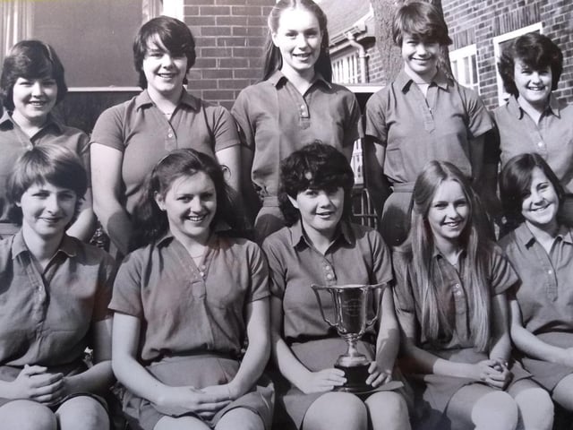 Hodgson High School under 16s basketball team. Seated from left: R Colling, A Martin, P Munro, I Ogden, I Wilkinson. Standing: J Hoyle, R Wikeley, M Shuttleworth, M Jackson and J Ogden