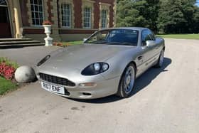 The Aston Martin previously owned by footballer Roy Keane outside Lytham Hall