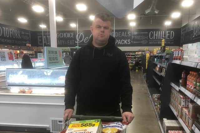 Another trolley dash for Big Ryan, collecting food for a needy Blackpool family
