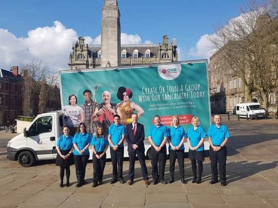 Our Lancashire staff with Clive Grunshaw, Lancashire's Police and Crime Commissioner, when the initiative was launched.