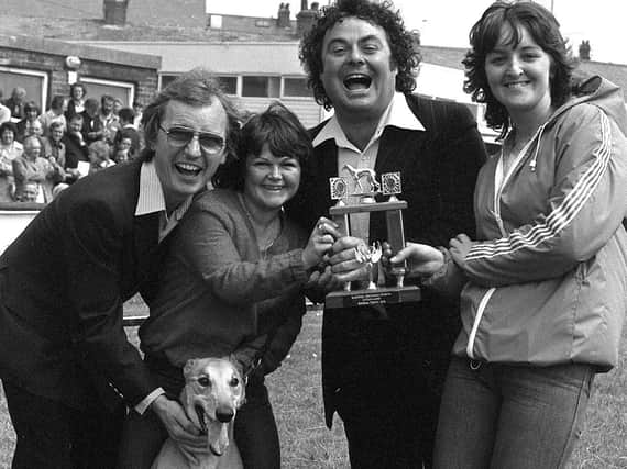 Back to 1979 when  Fan Dabby Dozzy won the Blackpool Greyhound Little and Large Trophy with Jimmy Krankie and Syd Little and Eddie Large