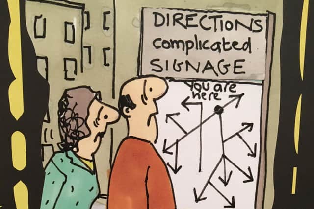 The confusion caused by complicated signage - as depicted on the Preston banner.