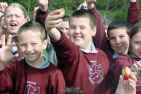 Easter eggs at Marton primary school, April 2003