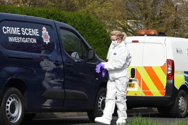 CSI officers at scene of a murder investigation in Chestnut Close, Kirkham today (Friday, April 10)