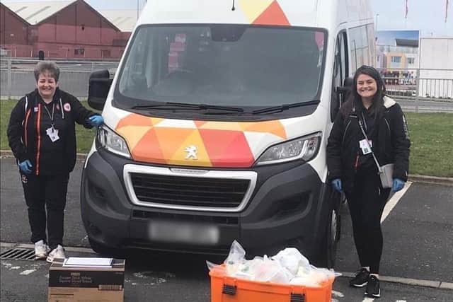 Members of Blackpool Football Club Community Trust have been helping