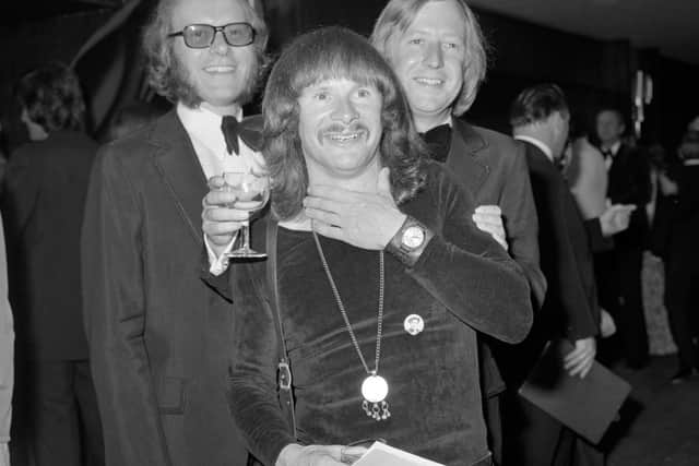 The Goodies (left to right )Graeme Garden, Bill Oddie and Tim Brooke-Taylor at The Sun TV Awards at Hilton Hotel, London.