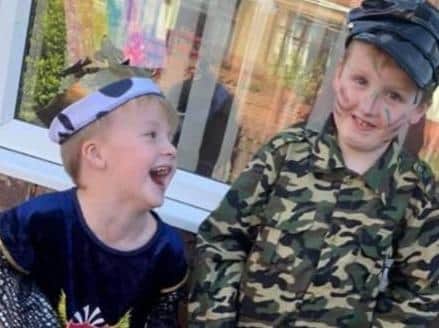 Kai and Cody have been spreading some Easter joy throughout their neighbourhood, around St George's Avenue in Cleveleys. Photo: Sian Makepeace