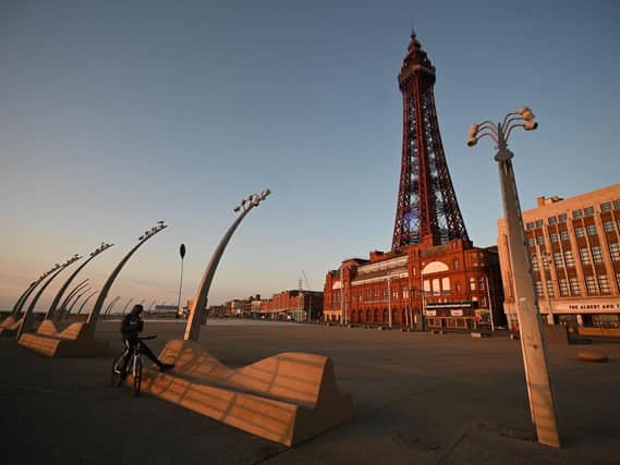 A lonely Blackpool Tower.