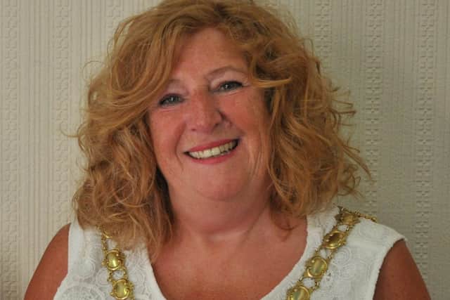 Coun Cheryl Little in her time as St Annes town mayor