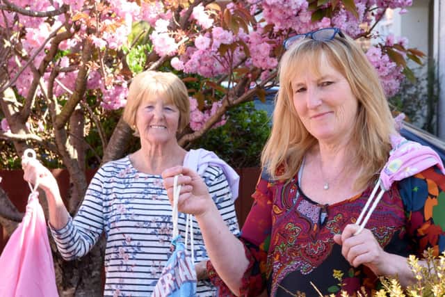Angela Hebblethwaite and daughter Michelle are making laundry sacks for NHS staff to protect their clothing after potential exposure to the Covid-19 Coronavirus.