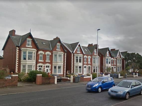 Emergency services were called to a block of flats in Lytham Road on Monday evening (April 20) after a woman fell from a third storey window. Pic: Google