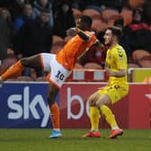Sullay Kaikai in action against Fleetwood Town in December, the best game of his Blackpool career to date