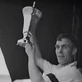 Tom Smith lifting the war cup for Preston North End in 1941