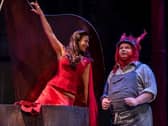 Poulton Drama's Anthony Henry as Bottom with the actress who played Titania during the Royal Shakespeare Theatre Company's Play for the Nation, A Midsummer Night's Dream