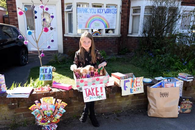 Nine year-old Grace Brocklehurst gave most of her toys and books away to local children during the coronavirus pandemic. (Photo: Daniel Martino, JPI Media)