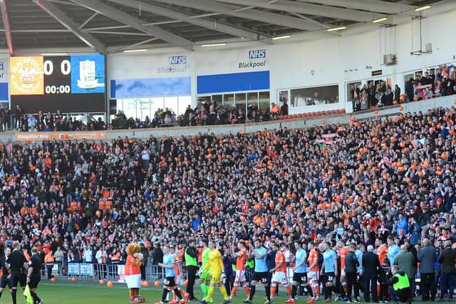 Bloomfield Road is packed to the rafters for the 'homecoming' game against Southend United in March last year
