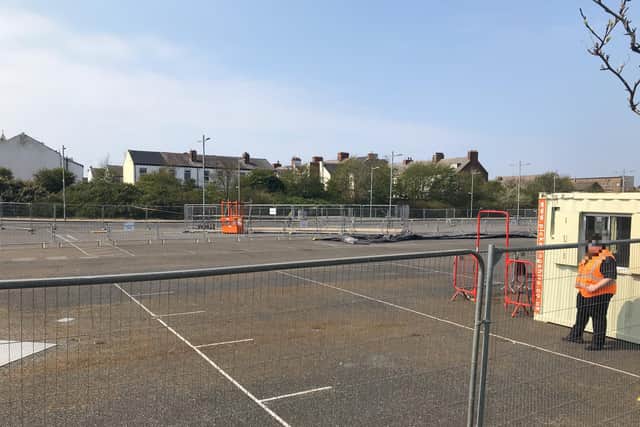 Work was underway on Blackpool's Central car park on the afternoon of Saturday, April 25, 2020 (Picture: Neil Cross for JPIMedia)