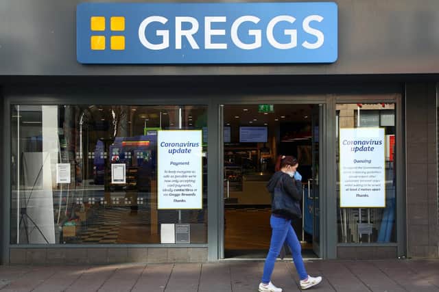 Greggs said it plans to reopen a small number of stores for takeaway and delivery  (Photo by GEOFF CADDICK/AFP via Getty Images)