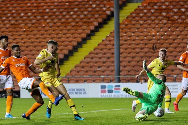 Michael Nottingham scored his only Blackpool goal this season against Morecambe in the EFL Trophy