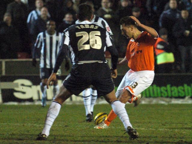 Stephen Dobbie scoring in the win over West Brom to boost Blackpool's play-off quest
