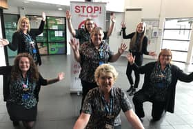 Staff from the Broadway Medical Centre sang a new version of  Stop Right Now