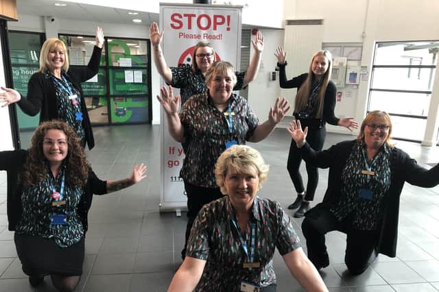 Staff from the Broadway Medical Centre sang a new version of  Stop Right Now