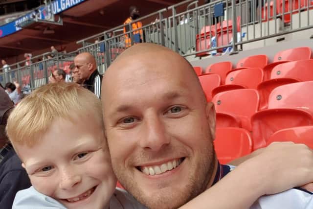 James-Lee Howick, seven, is raising money for his dad Lee, who has stage four cancer.