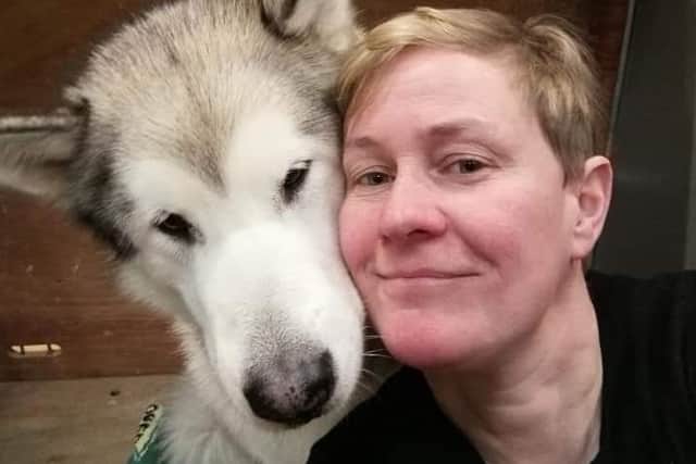 Gill with her Malamute Keiko
