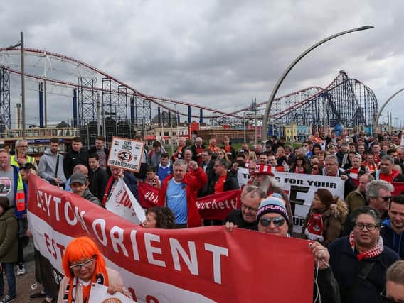 Blackpool and Leyton Orient fans took part in a joint protest before kick-off