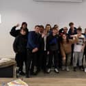 A new project Grime of Grange has been launched to inspire youngsters at Grange Park, Blackpool.
Pictured are Sophie Aspin in the middle and Sam (left) and Aishley (right) from House of Wingz with youngsters from Grange Park taking part in the Grime music pilot workshop which has led to the scheme.