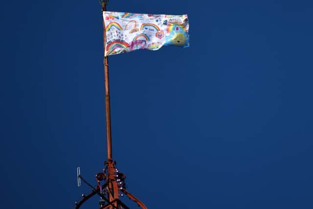 The flag was flown from the top of Blackpool Tower