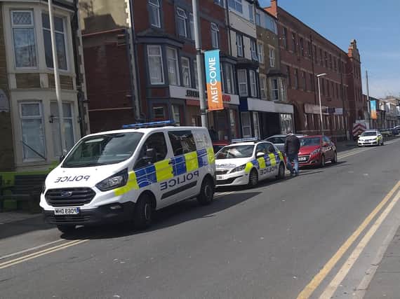 Police vehicles in Charnley Road