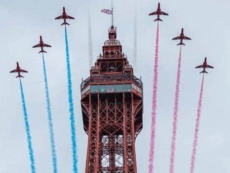 Caroline Guilfolye's splendid photograph of the Red Arrows at Blackpool Air Show.