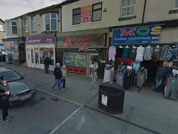 More than 2,000 in cash was stolen from Warwicks Amusements in Waterloo Road on February 27. Pic: Google