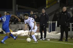 Manager Jim Bentley watches AFC Fylde in action in February when the club's pitch problems were at their worst