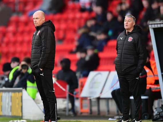 Uwe Rosler oversees his final match as Fleetwood boss against Doncaster in February 2018