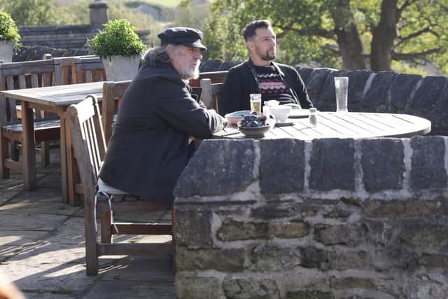 Ricky Tomlinson and Ralf Little at the Assheton Arms in Downham, Lancashire