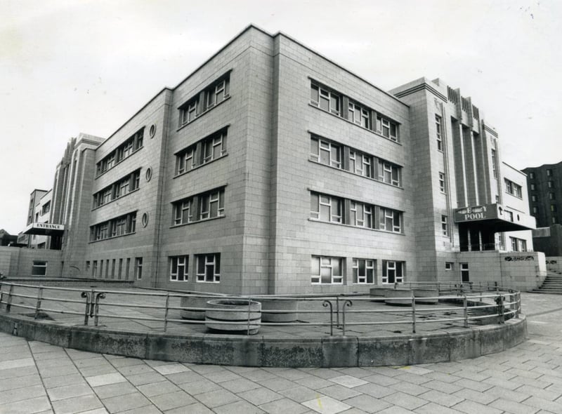 The recognisable art deco Derby Baths building