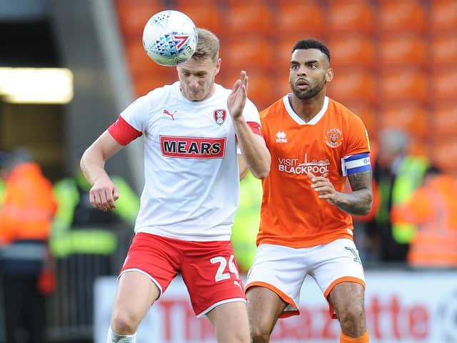 Curtis Tilt in action against Rotherham earlier in the season